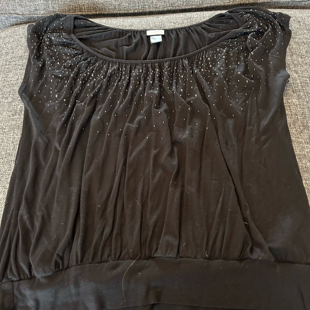 3/$20 Black Embellished Sleeveless Top